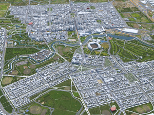Adelaide Downtown city australia 8km 3D Model