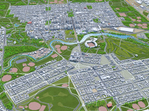 Adelaide Downtown city australia 8km 3D Model