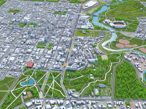 Adelaide Downtown city australia 8km 3D Model
