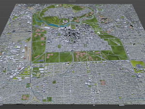 Adelaide Downtown city australia 8km 3D Model