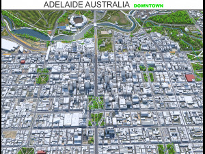 Adelaide Downtown city australia 8km 3D Model