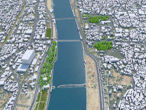 Ahmedabad Downtown city Gujarat India 6km Model 3D