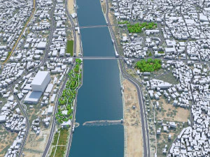 Ahmedabad Downtown city Gujarat India 6km 3D Model