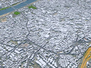 Ahmedabad Downtown city Gujarat India 6km 3D Model