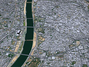 Ahmedabad Downtown city Gujarat India 6km 3D Model