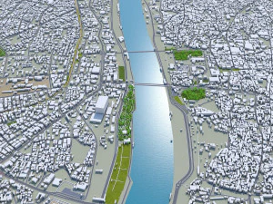 Ahmedabad Downtown city Gujarat India 6km 3D Model