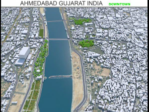 Ahmedabad Centro de la ciudad Gujarat India 6 km Modelo 3D