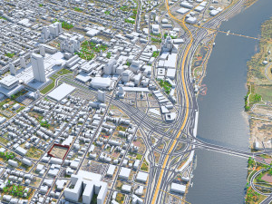 Albany ny Downtown city usa 8km Modelo 3D
