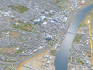 Albany ny Downtown city usa 8km Modelo 3D