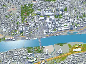 Albany ny Downtown city usa 8km Modelo 3D