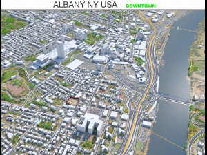 Albany ny Downtown city usa 8km 3D Model