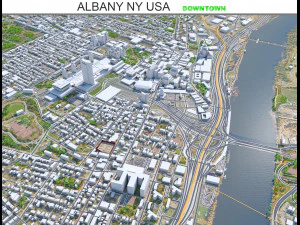 Albany, Nova York, centro da cidade, EUA, 8 km Modelo 3D
