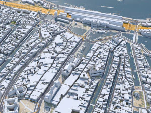 Amsterdam Downtown city netherlands 8km 3D Model