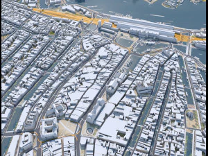 Amsterdam Downtown city netherlands 8km 3D Model