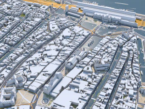Amsterdam Downtown city netherlands 8km 3D Model