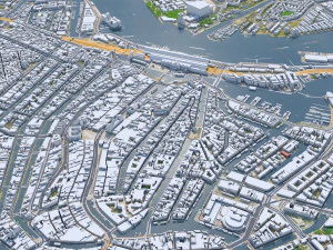 Amsterdam Downtown city netherlands 8km 3D Model