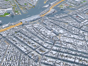 Amsterdam Downtown city netherlands 8km 3Dモデル