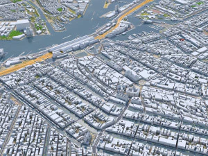 Amsterdam Downtown city netherlands 8km 3D Model