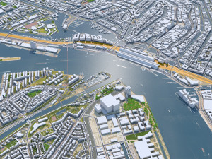 Amsterdam Downtown city netherlands 8km 3Dモデル