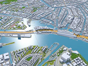 Amsterdam Downtown city netherlands 8km 3D Model