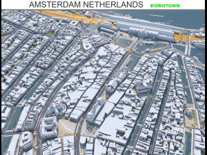 Amsterdam Downtown city netherlands 8km 3D Model