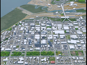 Anchorage Downtown city Alaska USA 15km 3D-Modell