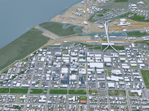 Anchorage Downtown city Alaska USA 15km 3D-Modell