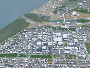 Anchorage Downtown city Alaska USA 15km 3D Model