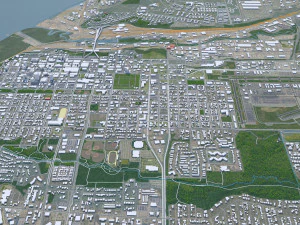 Anchorage Downtown city Alaska USA 15km 3D Model