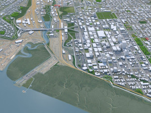 Anchorage Downtown city Alaska USA 15km 3D-Modell