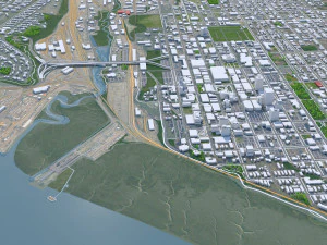 Anchorage Downtown city Alaska USA 15km 3D Model