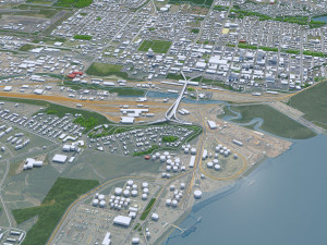 Anchorage Downtown city Alaska USA 15km 3D-Modell