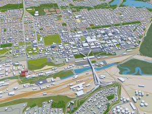 Anchorage Downtown city Alaska USA 15km 3D-Modell
