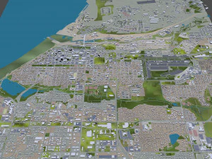 Anchorage Downtown city Alaska USA 15km 3D Model