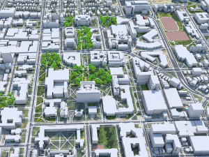 Ann Arbor Downtown city Michigan USA 8km Modello 3D