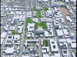 Ann Arbor Downtown city Michigan USA 8km Modello 3D