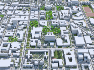 Ann Arbor Downtown city Michigan USA 8km Modello 3D