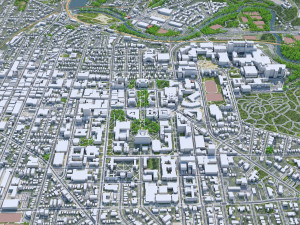 Ann Arbor Downtown city Michigan USA 8km Modello 3D