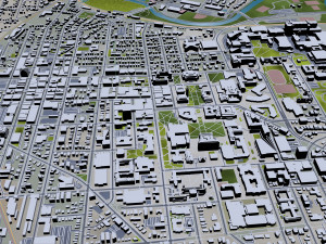 Ann Arbor Downtown city Michigan USA 8km Modello 3D