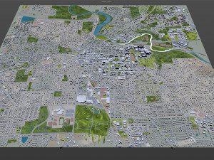 Ann Arbor Downtown city Michigan USA 8km Modello 3D