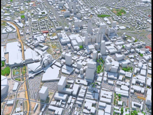 Atlanta Downtown City Ge&oacute;rgia EUA 8 km Modelo 3D
