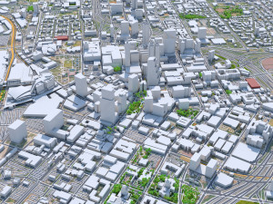 Atlanta Downtown City Georgia USA 8km 3Dモデル