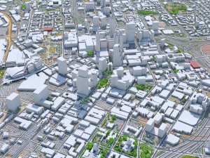 Atlanta Downtown City Ge&oacute;rgia EUA 8 km Modelo 3D
