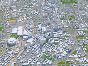 Atlanta Downtown City Ge&oacute;rgia EUA 8 km Modelo 3D