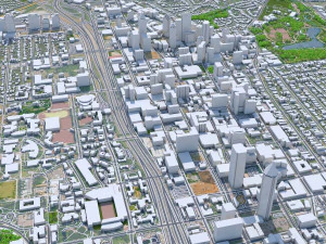 Atlanta Downtown City Ge&oacute;rgia EUA 8 km Modelo 3D