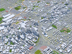 Atlanta Downtown City Ge&oacute;rgia EUA 8 km Modelo 3D