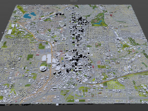 Atlanta Downtown City Georgia USA 8km 3Dモデル