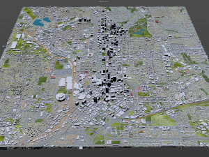 Atlanta Downtown City Ge&oacute;rgia EUA 8 km Modelo 3D