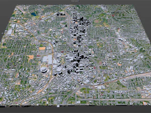 Atlanta Downtown City Ge&oacute;rgia EUA 8 km Modelo 3D