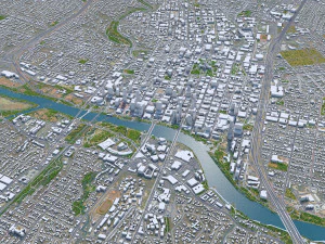 Austin Downtown City Texas 10km 3D Model